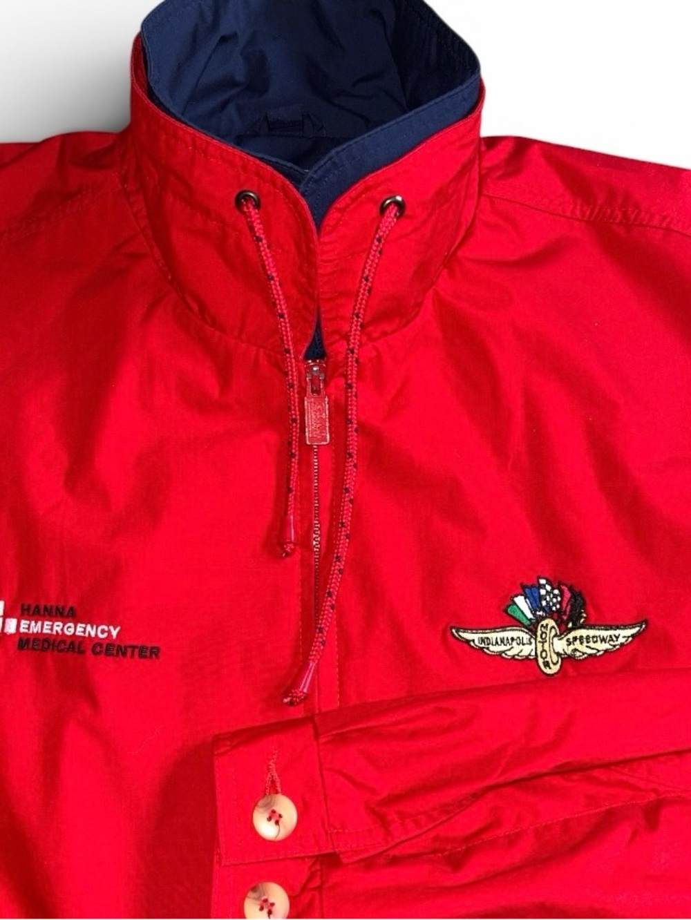 Vintage 90s Men’s Red Indianapolis 500 Windbreaker Gear For Sports Men’s L/XL